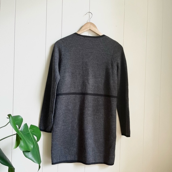 Tahari Merino Wool Blend Open Front Long Line Cardigan Pockets Long Slee… - Picture 2 of 5